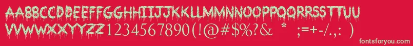 Bloodthirsty Font – Green Fonts on Red Background