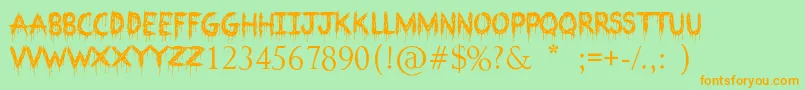 Bloodthirsty Font – Orange Fonts on Green Background