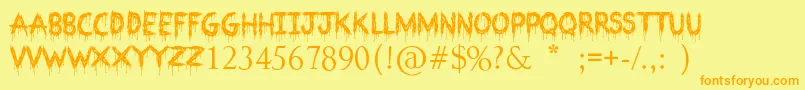 Bloodthirsty Font – Orange Fonts on Yellow Background