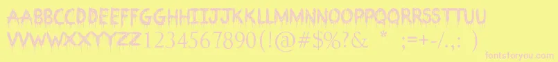 Bloodthirsty Font – Pink Fonts on Yellow Background