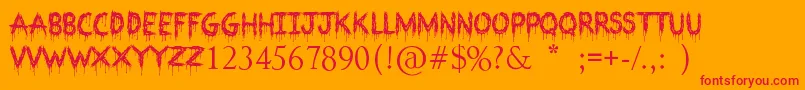 Bloodthirsty Font – Red Fonts on Orange Background