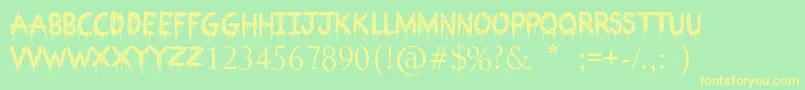 Bloodthirsty Font – Yellow Fonts on Green Background