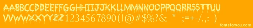 Bloodthirsty Font – Yellow Fonts on Orange Background