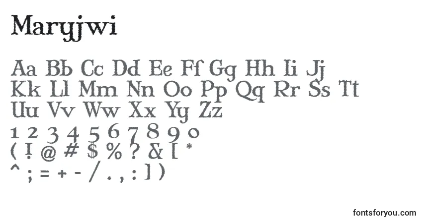 Maryjwi-fontti – aakkoset, numerot, erikoismerkit