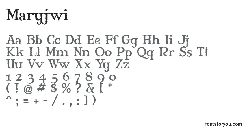 Police Maryjwi - Alphabet, Chiffres, Caractères Spéciaux