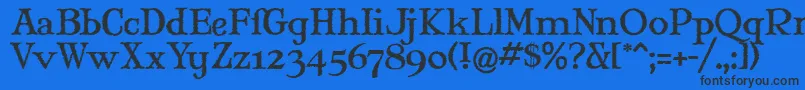 Maryjwi-Schriftart – Schwarze Schriften auf blauem Hintergrund