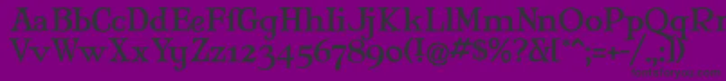 Fonte Maryjwi – fontes pretas em um fundo violeta