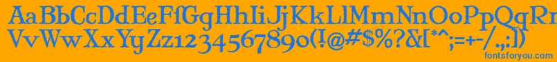 Maryjwi Font – Blue Fonts on Orange Background