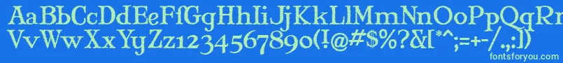 Maryjwi Font – Green Fonts on Blue Background