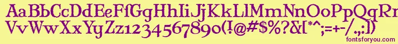 Maryjwi Font – Purple Fonts on Yellow Background