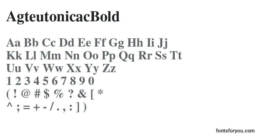 A fonte AgteutonicacBold – alfabeto, números, caracteres especiais