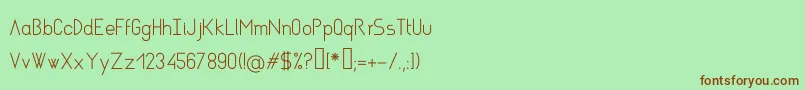 Шрифт AsgaltRegular – коричневые шрифты на зелёном фоне