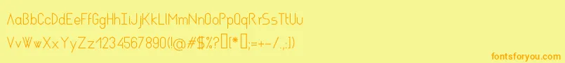 フォントAsgaltRegular – オレンジの文字が黄色の背景にあります。