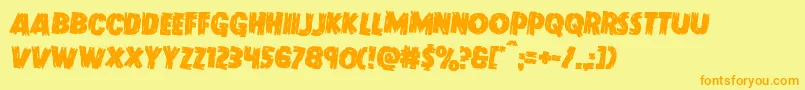 Doktermonstrorotate2 Font – Orange Fonts on Yellow Background