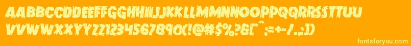 Doktermonstrorotate2 Font – Yellow Fonts on Orange Background