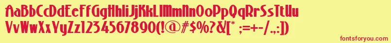 StonyislandnfBold Font – Red Fonts on Yellow Background