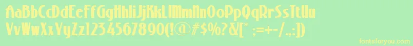 StonyislandnfBold Font – Yellow Fonts on Green Background