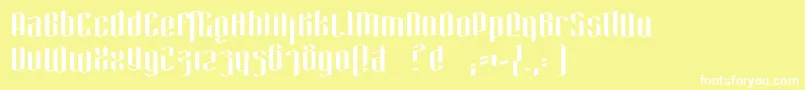 フォントHexa – 黄色い背景に白い文字