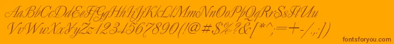 DecorItalicCyr Font – Brown Fonts on Orange Background