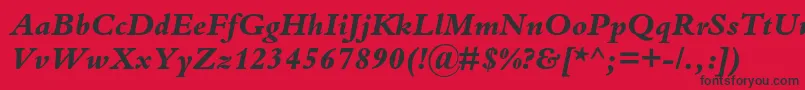 BembostdExtrabolditalic Font – Black Fonts on Red Background