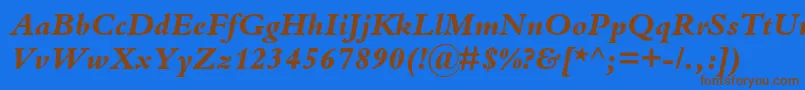 Czcionka BembostdExtrabolditalic – brązowe czcionki na niebieskim tle