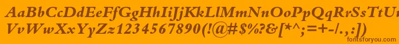 BembostdExtrabolditalic Font – Brown Fonts on Orange Background