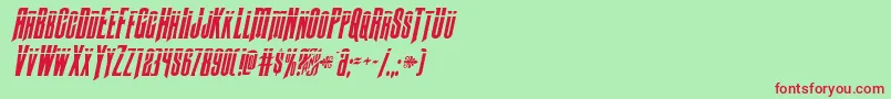 Butchsundancebulletital Font – Red Fonts on Green Background