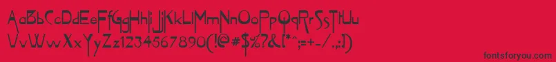 Vireofn-Schriftart – Schwarze Schriften auf rotem Hintergrund