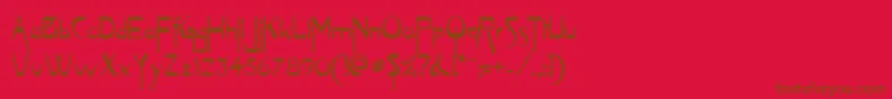フォントVireofn – 赤い背景に茶色の文字