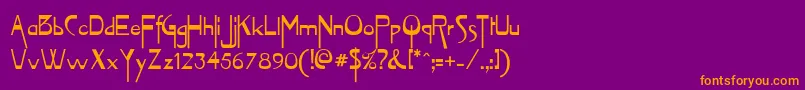 Vireofn Font – Orange Fonts on Purple Background