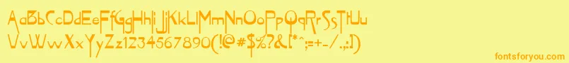 Шрифт Vireofn – оранжевые шрифты на жёлтом фоне