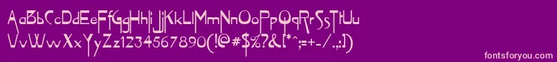 Vireofn-fontti – vaaleanpunaiset fontit violetilla taustalla
