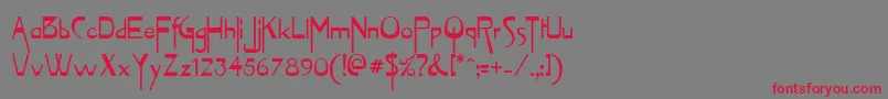 Vireofn Font – Red Fonts on Gray Background