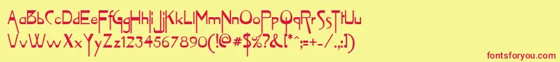 Vireofn Font – Red Fonts on Yellow Background