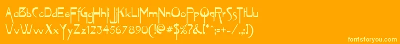 フォントVireofn – オレンジの背景に黄色の文字