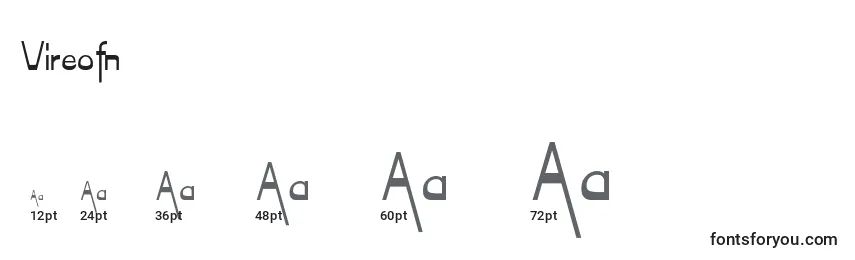 Размеры шрифта Vireofn