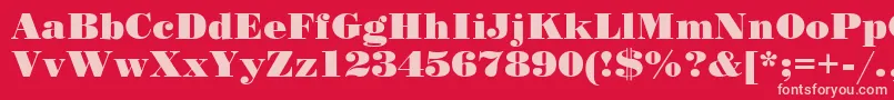 PosterCyr Font – Pink Fonts on Red Background
