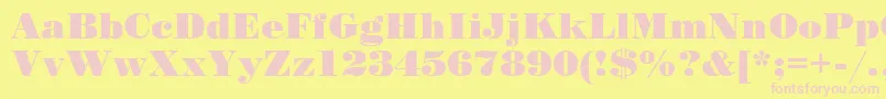 PosterCyr Font – Pink Fonts on Yellow Background