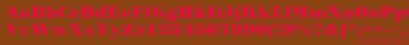 PosterCyr Font – Red Fonts on Brown Background