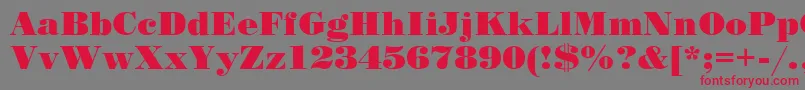 PosterCyr Font – Red Fonts on Gray Background