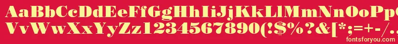 PosterCyr Font – Yellow Fonts on Red Background