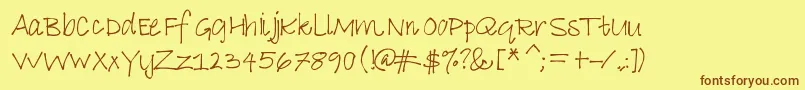Lifeaintalwayseasy Font – Brown Fonts on Yellow Background