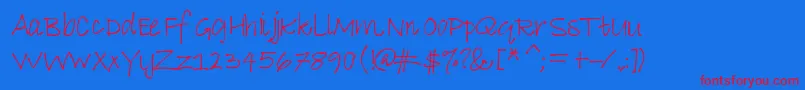 Lifeaintalwayseasy Font – Red Fonts on Blue Background