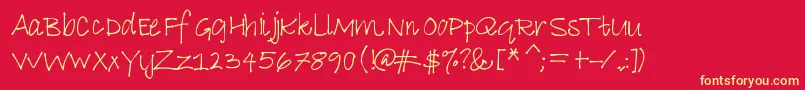 Lifeaintalwayseasy Font – Yellow Fonts on Red Background
