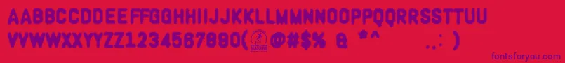 WoodcutterOligarquia Font – Purple Fonts on Red Background