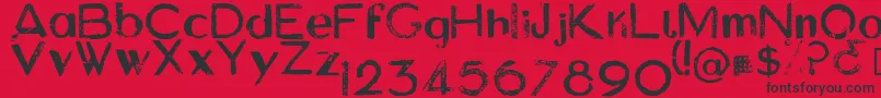 AsylumRegular-Schriftart – Schwarze Schriften auf rotem Hintergrund