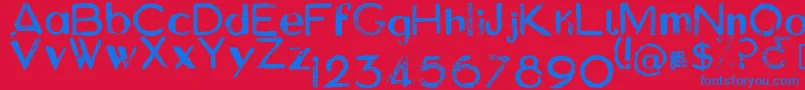 AsylumRegular Font – Blue Fonts on Red Background