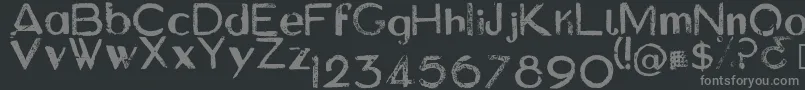 フォントAsylumRegular – 黒い背景に灰色の文字