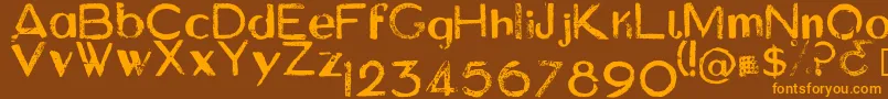 AsylumRegular Font – Orange Fonts on Brown Background