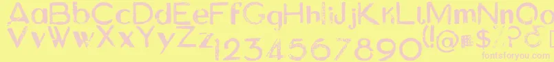 AsylumRegular Font – Pink Fonts on Yellow Background